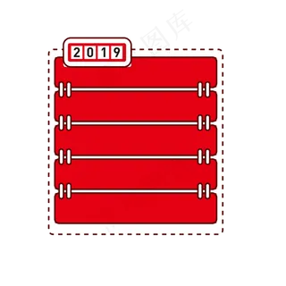 2019年红色对话边框,免抠元素