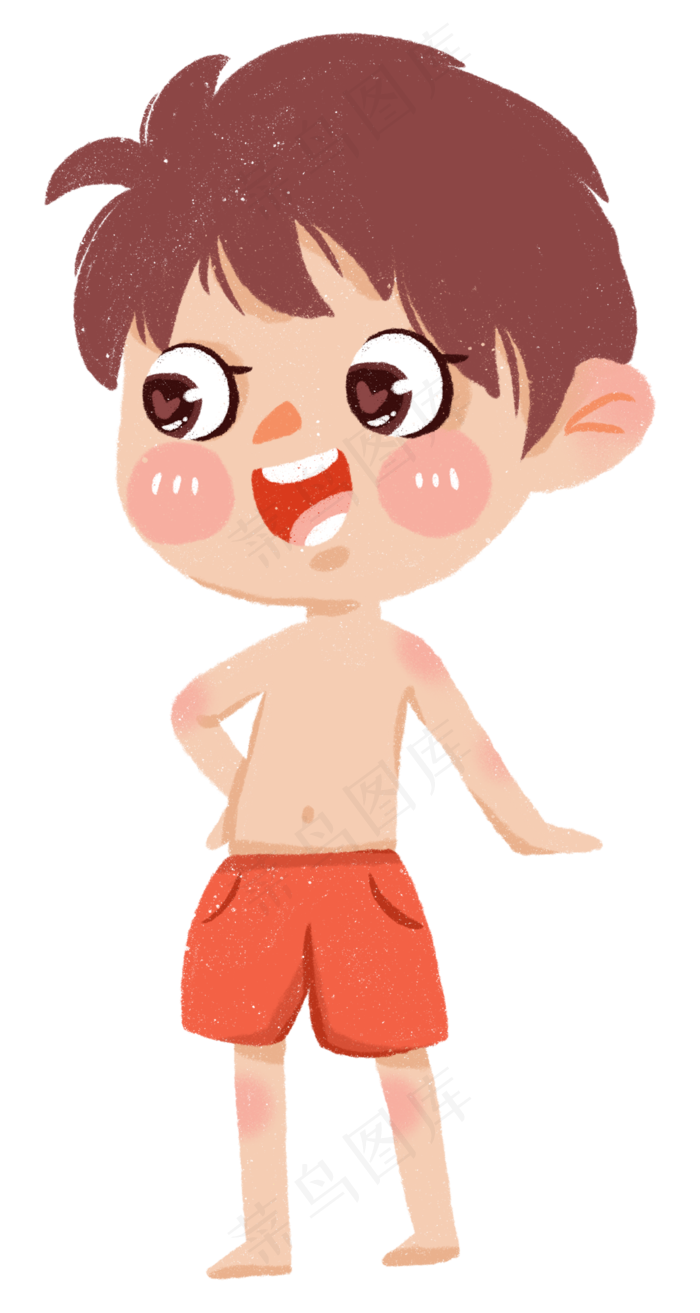 光着身子小男孩