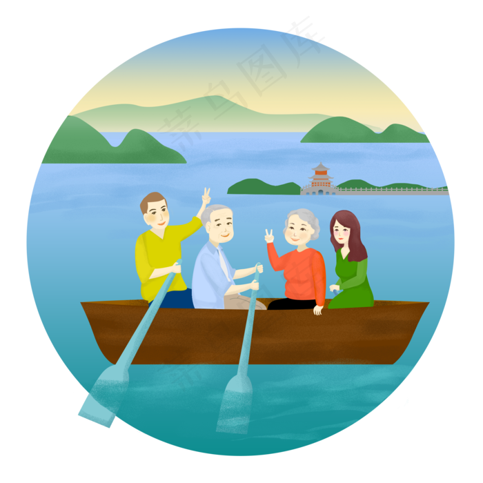 商用重阳节关爱老人家人游玩陪伴