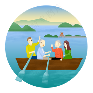 商用重阳节关爱老人家人游玩陪伴