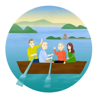 商用重阳节关爱老人家人游玩陪伴