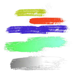 彩色油画书法笔刷