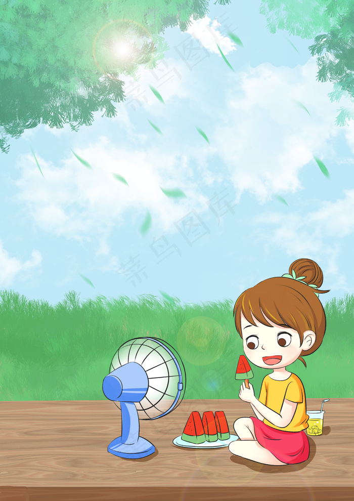 大暑二十四节气海报背景