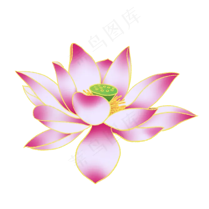 新中式国潮风荷花(2000X2000(DPI:300))psd模版下载