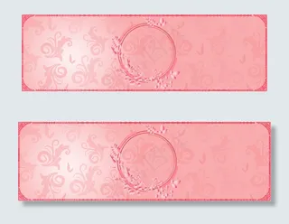 淡粉色花纹banner