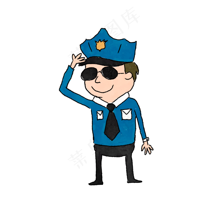 可爱的警察矢量素材(500X500)eps,ai矢量模版下载