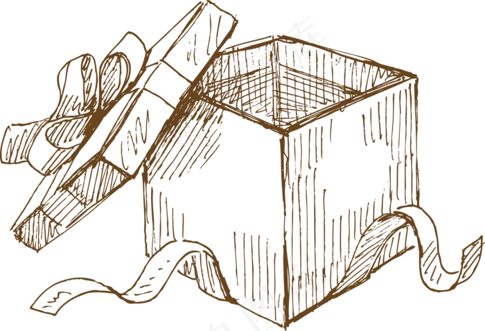 手绘线条礼物盒(1896*1295px 300 dpi )