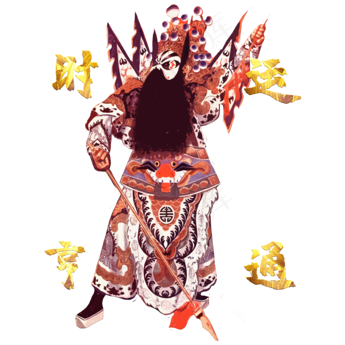 中国潮牌传统京剧喜剧武生财运财(3500X3500(DPI:200))psd模版下载