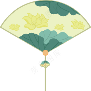 夏天扇子荷花古风
