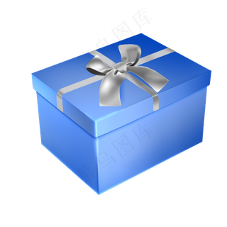 蓝色礼物包装盒,免抠元素