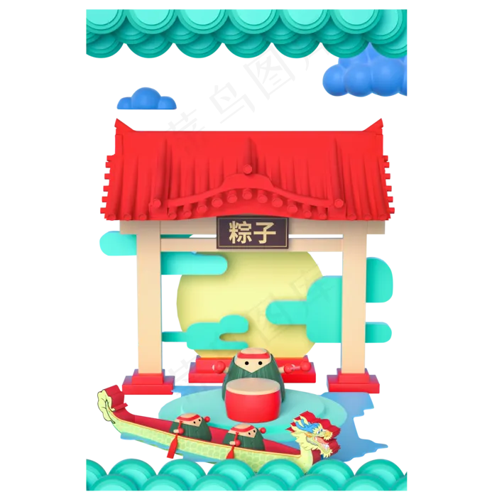 端午节剪纸装饰(2000X2000(DPI:300))psd模版下载