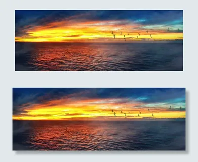 夕阳里的大海风景