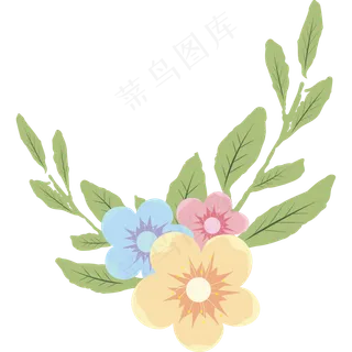 小清新植物叶子花朵免扣矢量素材