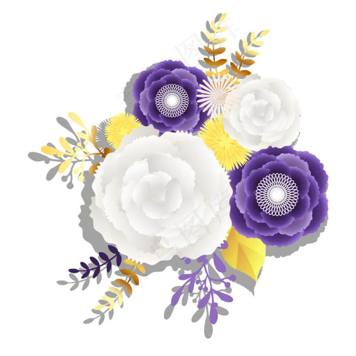 母亲节父亲节彩色写实鲜花立体花(2000X2000(DPI:300))psd模版下载