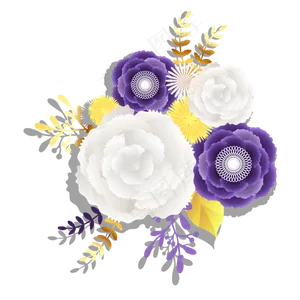 母亲节父亲节彩色写实鲜花立体花