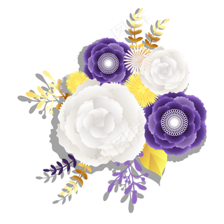 母亲节父亲节彩色写实鲜花立体花