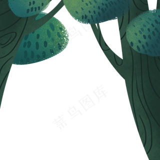 春天里的水彩大树免抠图