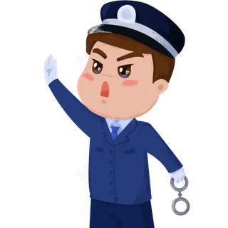 卡通劳动节职业人物之举手的警察