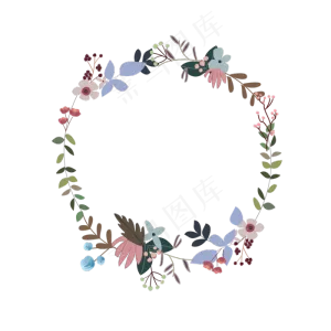鲜花花环花框小清新