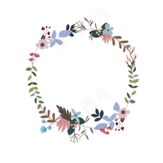 鲜花花环花框小清新