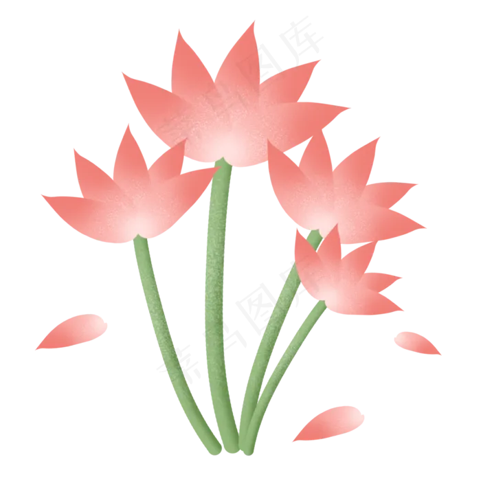 荷花花束温柔色调(2362X2362(DPI:300))psd模版下载