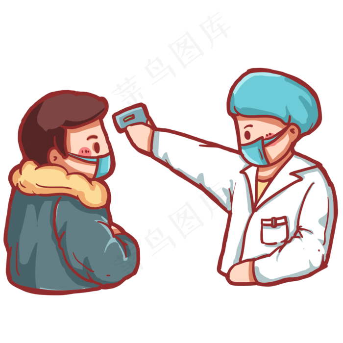 医护人员测体温,免抠元素