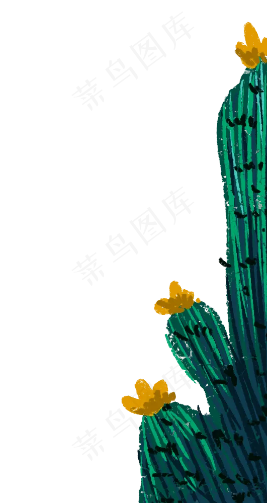 手绘涂鸦仙人掌热带植物免扣元素(531X1000(DPI:72))psd模版下载