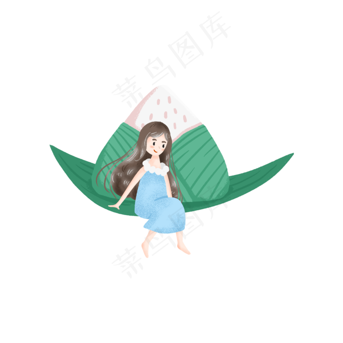 端午节的粽子和女孩(2000X2000(DPI:300))psd模版下载