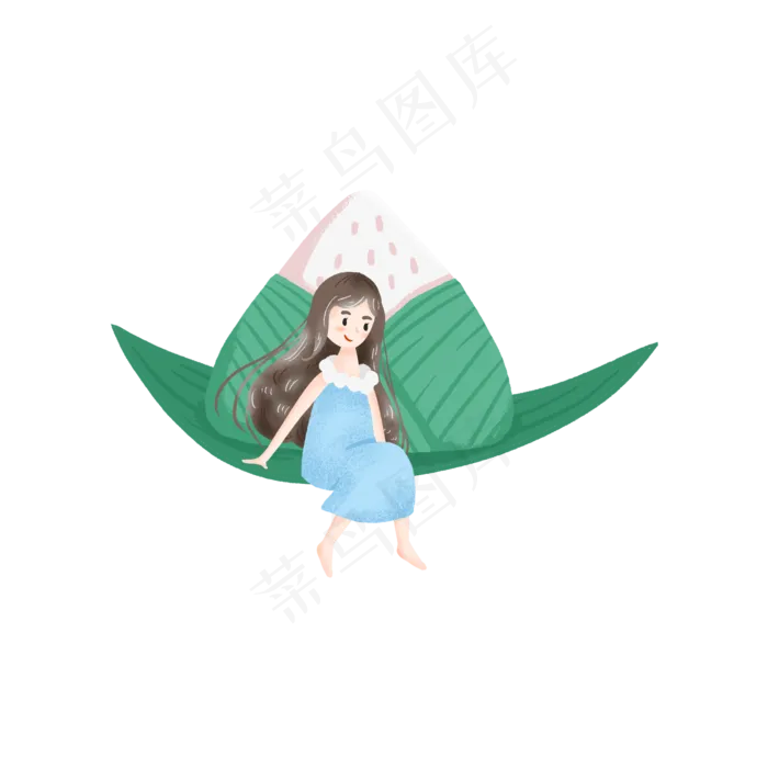 端午节的粽子和女孩(2000X2000(DPI:300))psd模版下载