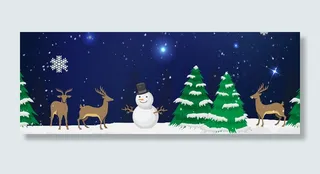 圣诞节黑色卡通banner