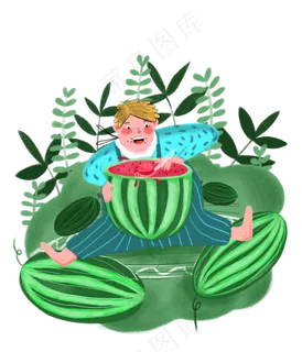 夏日吃西瓜消夏大暑小暑