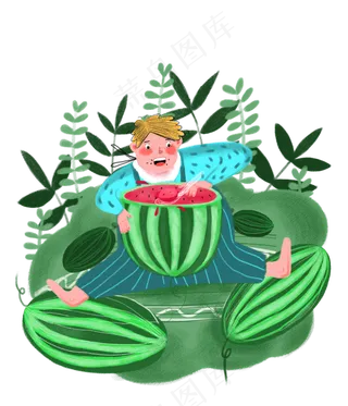 夏日吃西瓜消夏大暑小暑