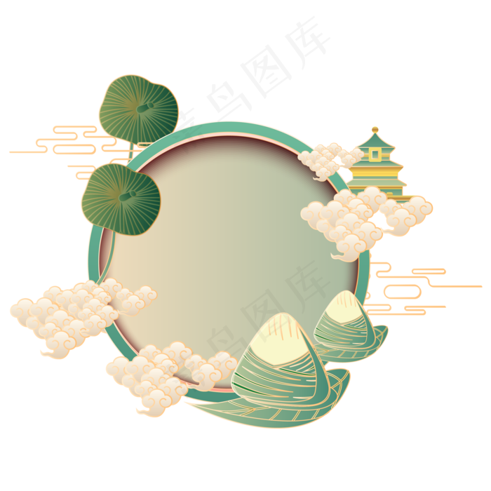 国潮渐变端午装饰