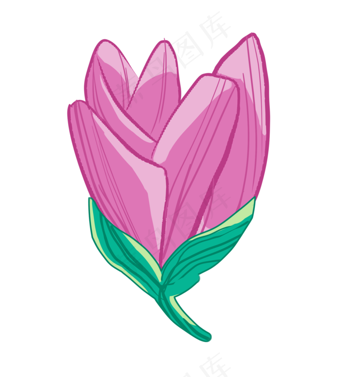 漂亮的红花花朵插画