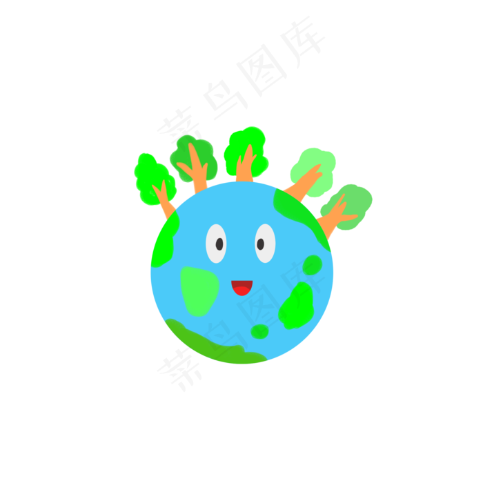 植树节卡通手绘扁平化元素矢量图(2000X2000(DPI:300))psd模版下载