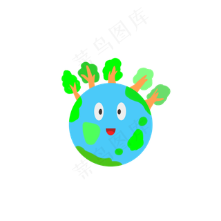 植树节卡通手绘扁平化元素矢量图