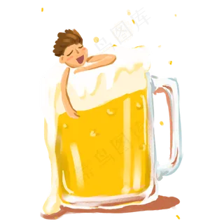 卡通啤酒杯人物图片,免抠元素