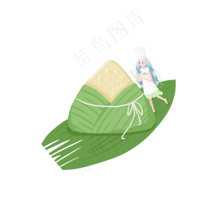 端午节的粽子和女孩(2000X2000(DPI:300))psd模版下载