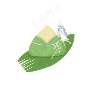 端午节的粽子和女孩