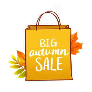 秋季英文装饰字花体字促销购物袋