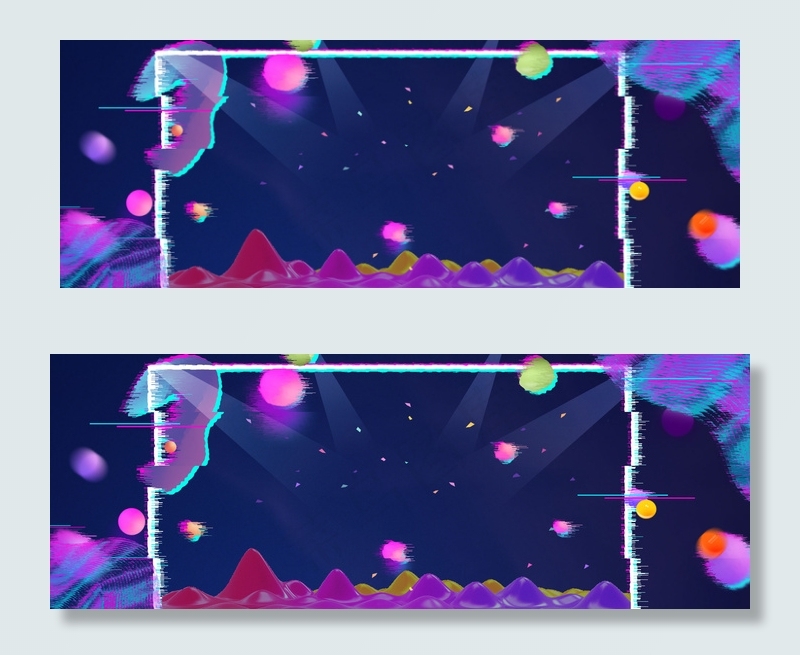 抖音故障风立体炫酷年中大促banner