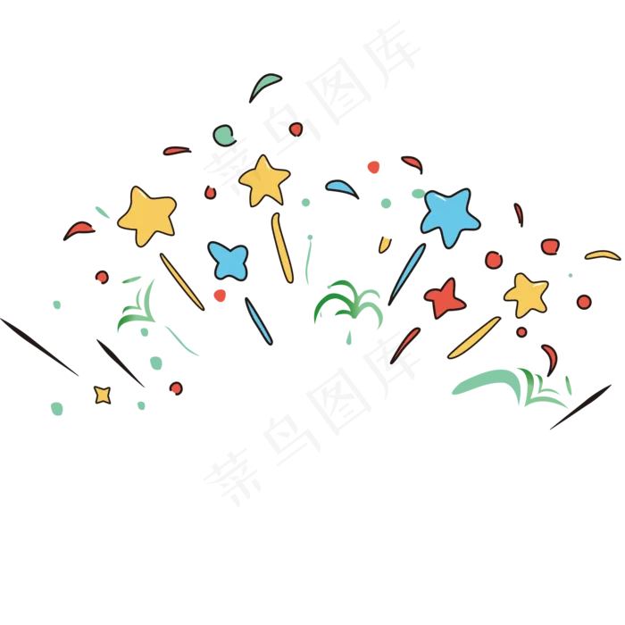 矢量礼花爆炸开心撒花(2000*2000px 300 dpi )ai矢量模版下载