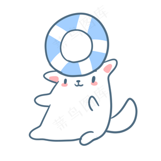 顶着泳圈的小萨摩