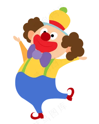 矢量免扣卡通小丑玩偶,免抠元素
