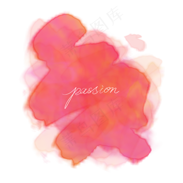 水彩红色墨迹插画