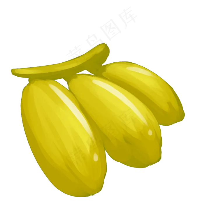 水彩风格手绘三只香蕉(2000X2000(DPI:72))psd模版下载