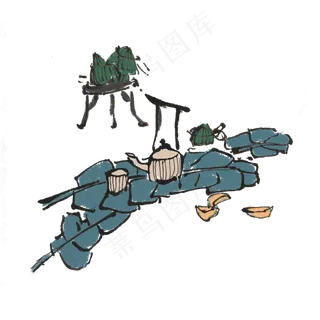 端午节水墨粽子素材