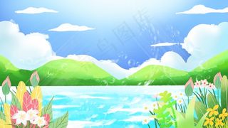 春分春暖花开蓝天