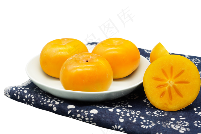 橙色水果柿子