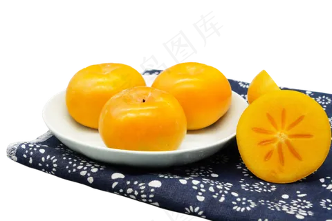 橙色水果柿子